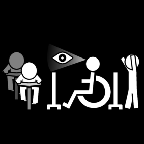 wheelchair: reserved area at bicycle racing